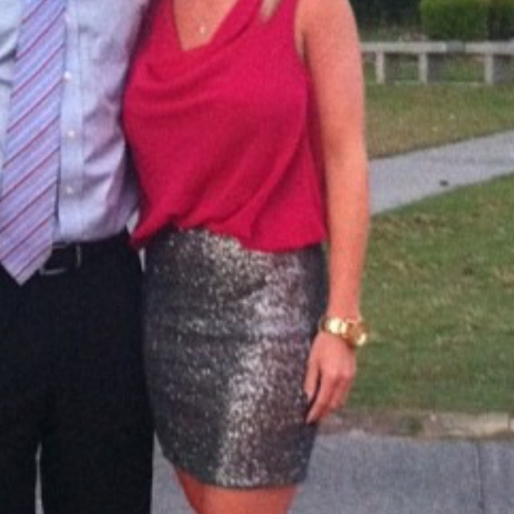 Pink and silver sequin mini